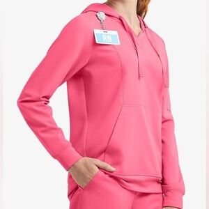 MOVEMENT by Butter-Soft Sirius Women's 4-Pocket Long Sleeve Scrub Hoodie XS NWT